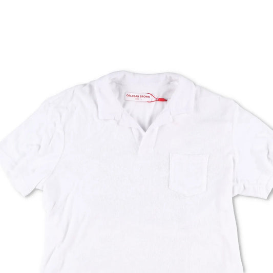 ORLEBAR BROWN Mens Terry Polo Shirt White Short Sleeve Collared Size L RRP 145 — View 2