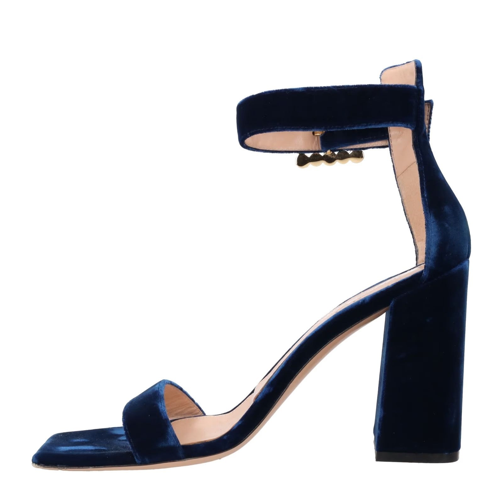 GIANVITO ROSSI Womens Sandals Strappy Blue Leather High Block Heel UK 6 RRP 910 — View 4