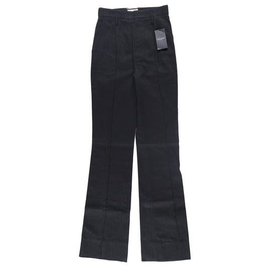 SAINT LAURENT Womens Jeans Straight Leg High Waist Denim Black 40 RRP 660