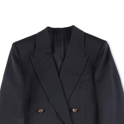 BOTTEGA VENETA Womens Blazer Jacket Long Sleeve Double Breasted Black 42 RRP2060 — View 2