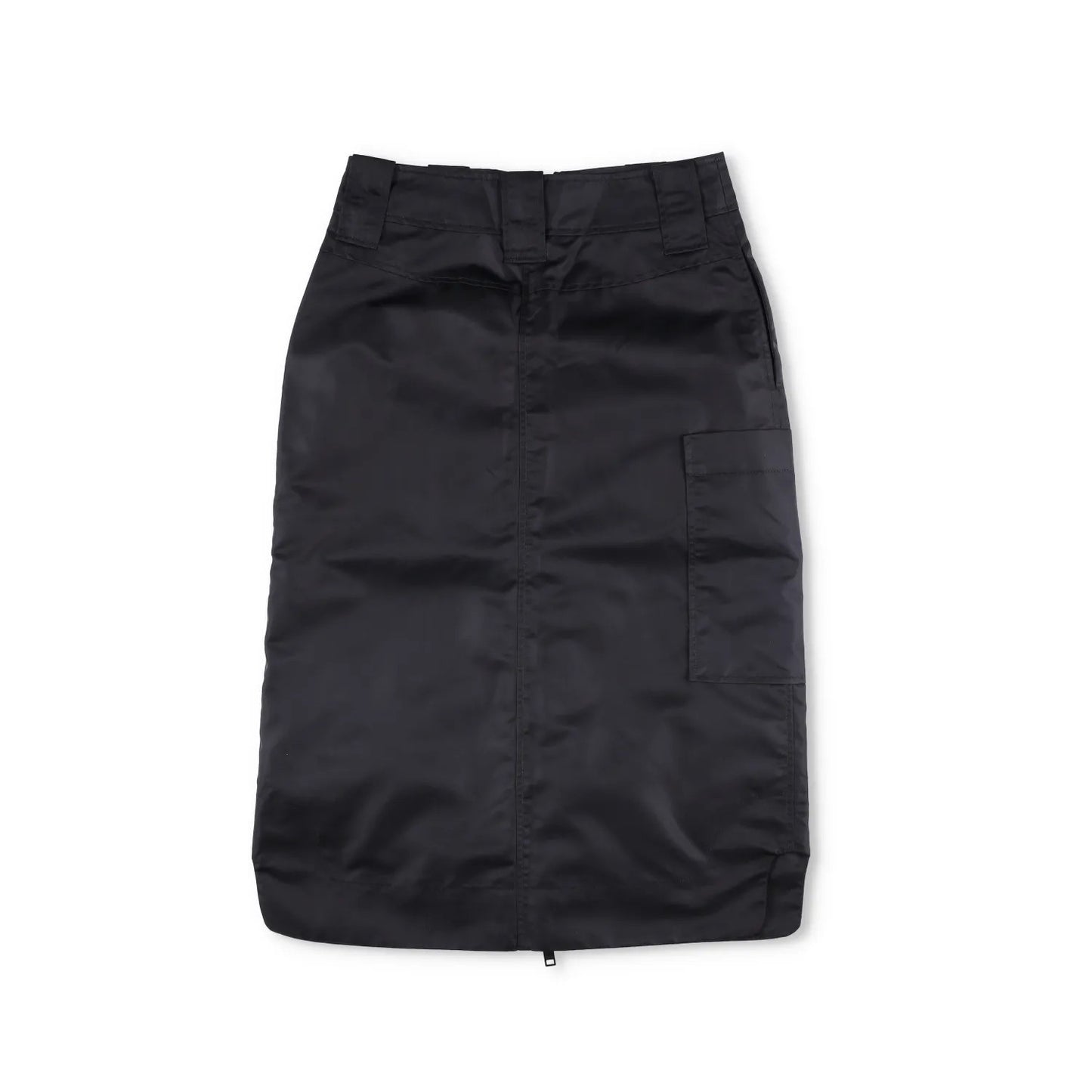 GANNI Womens Midi Skirt Black Polyamide Zip Closure Pockets Size 36 RRP 215 — View 6