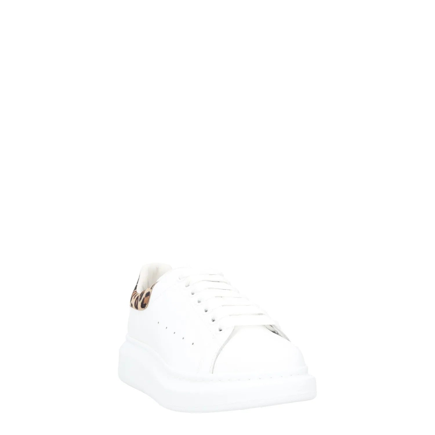 ALEXANDER MCQUEEN Womens White Leopard Print Leather Low Top Chunky UK 6 RRP 540 — View 2
