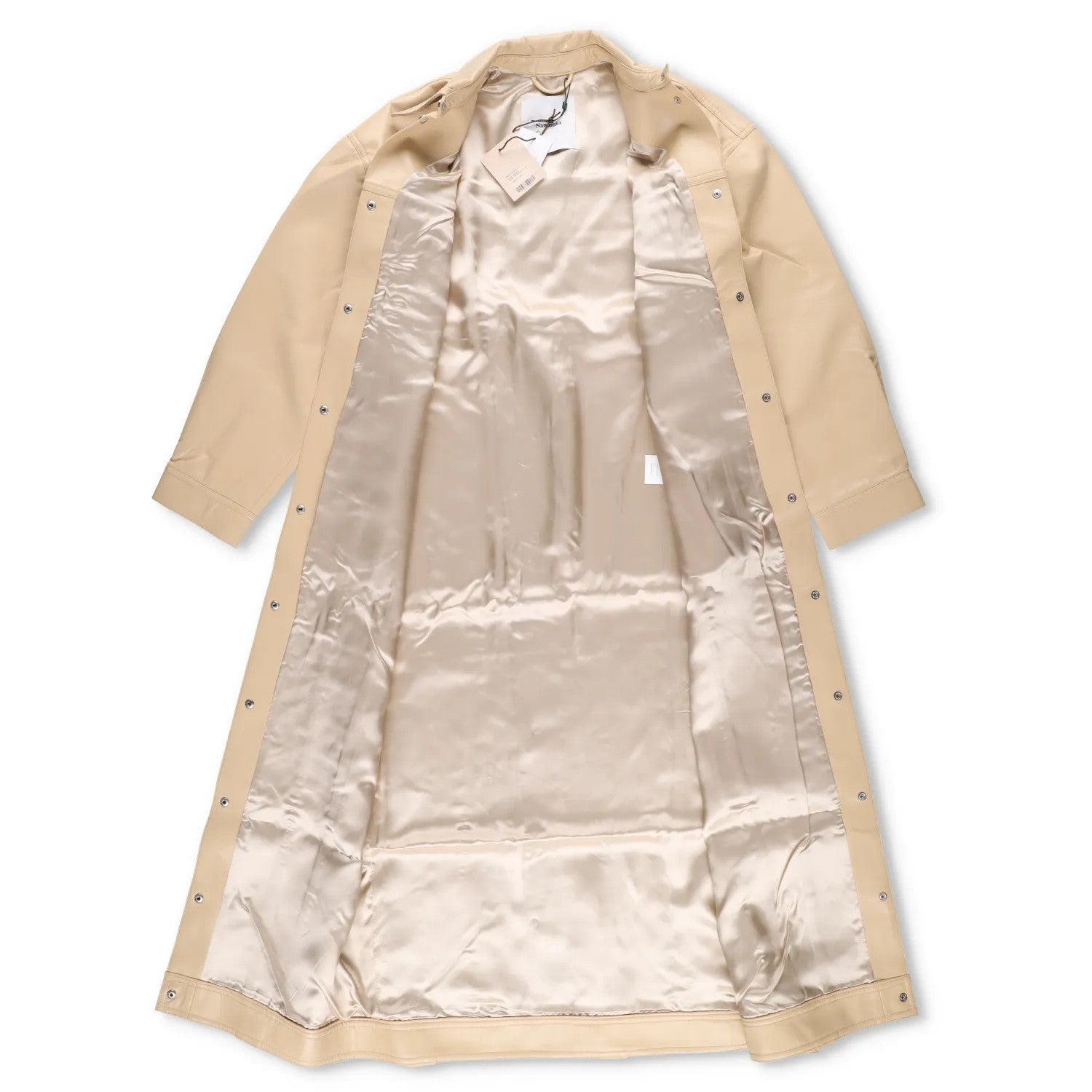 NANUSHKA Women Keano Trench Coat Button Up Leather Beige Neutrals Size L RRP1475 — View 9