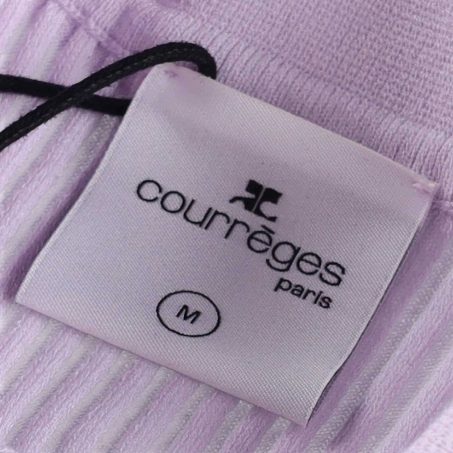 COURREGES Womens Rib Knit Polo Basic Blouse Purple Collared Buttoned M RRP 440 — View 9