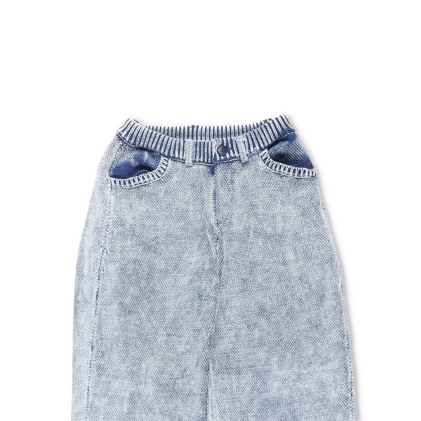AYA MUSE Womens Beren Mid Waist Wide Leg Knit Trousers Blue Size M RRP 422 — View 2