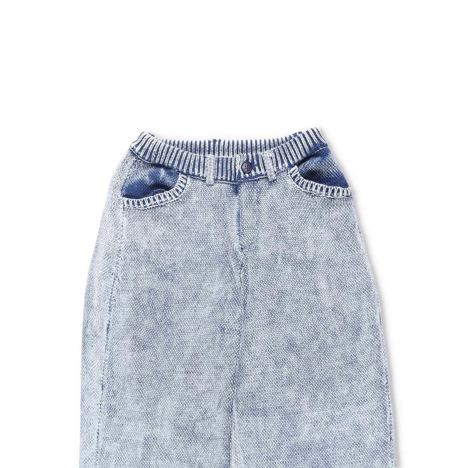 AYA MUSE Womens Beren Mid Waist Wide Leg Knit Trousers Blue Size M RRP 422 — View 2