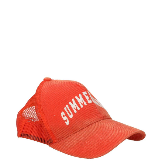 NAHMIAS Mens Summerland Corduroy Trucker Hat Orange Adjustable One Size RRP 215