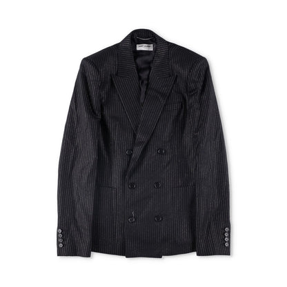 SAINT LAURENT Mens Button Accents Blazer Cotton Blend Black Size 48 RRP 2045