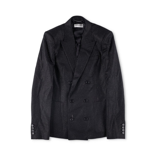 SAINT LAURENT Mens Button Accents Blazer Cotton Blend Black Size 48 RRP 2045