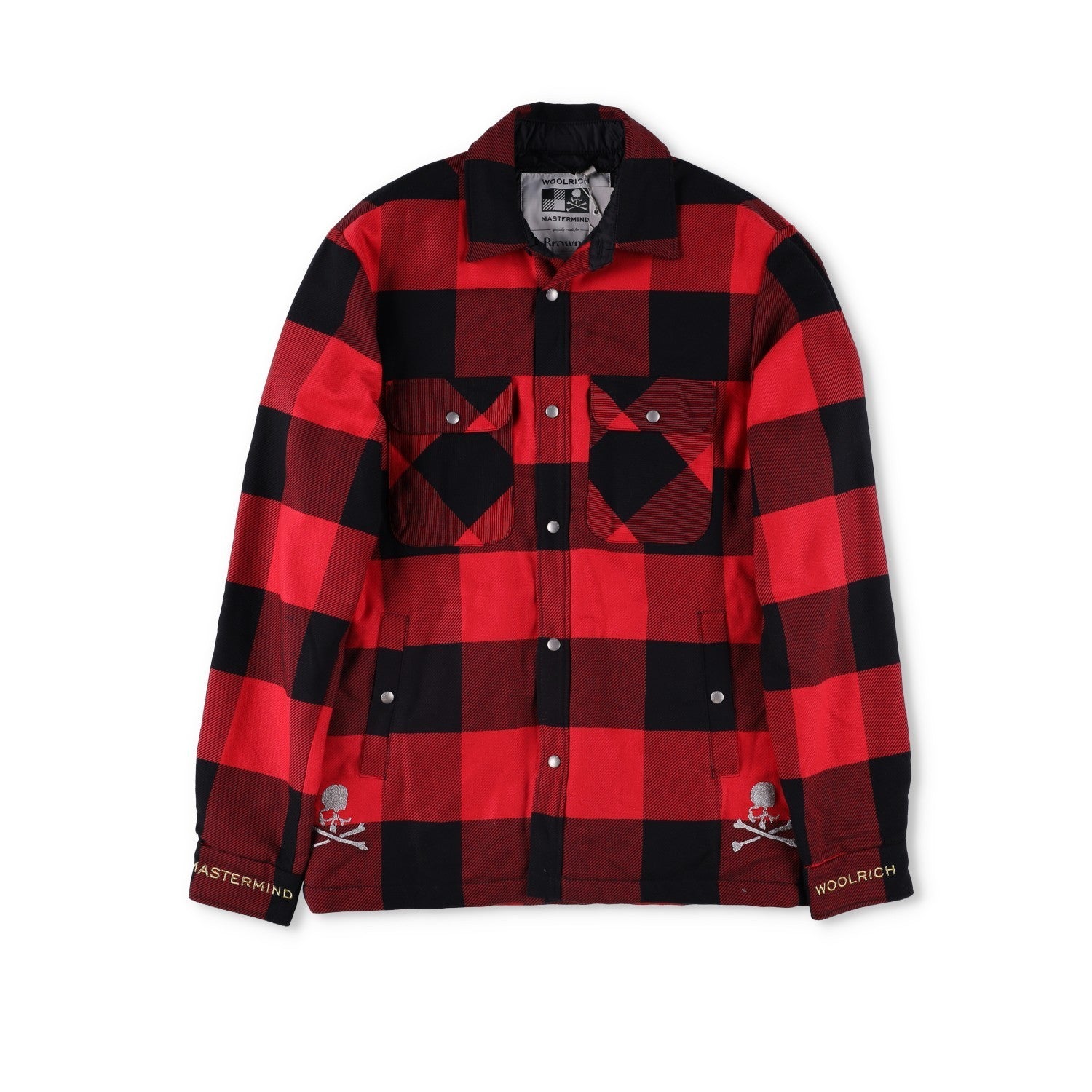 WOOLRICH X MASTERMIND Japan Buffalo Checked Jacket Red Cotton S/XS  RRP750 — View 3