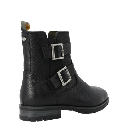 BARBOUR Womens Marina Ankle Boots Leather Black Two Silver Buckles UK 4 RRP 140 — View 8