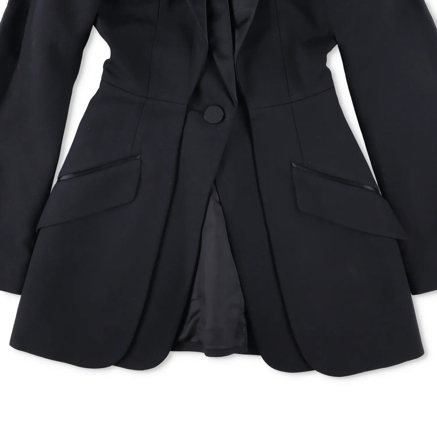 ALEXANDER MCQUEEN Womens Formal Blazer Black Cotton Blend Mid Length 38 RRP 700 — View 3