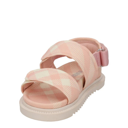 BURBERRY Girls Kids K1-Jamie Sandals Slingback Pink Nylon Salmon UK 1 RRP 280 — View 3