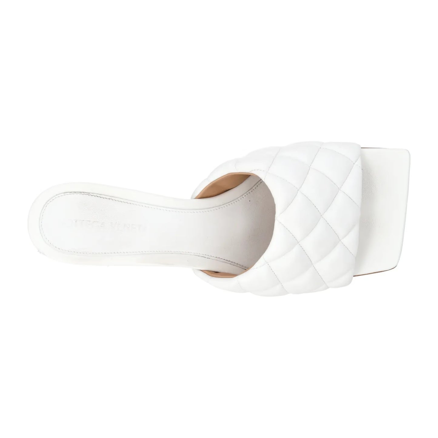 BOTTEGA VENETA Womens Mule Mid Heel Leather Quilted Square Toe White EU34 RRP810 — View 7