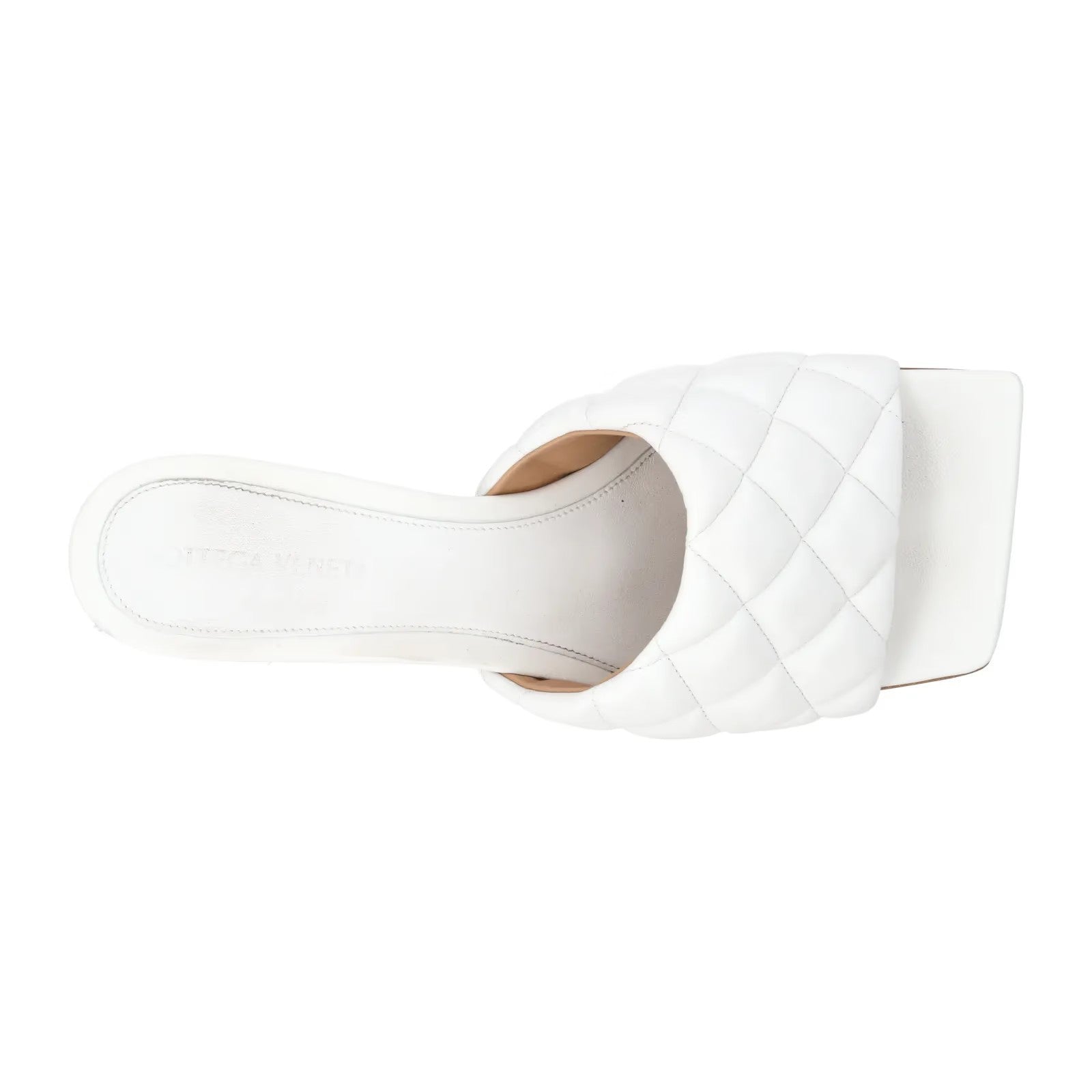 BOTTEGA VENETA Womens Mule Mid Heel Leather Quilted Square Toe White EU34 RRP810 — View 7