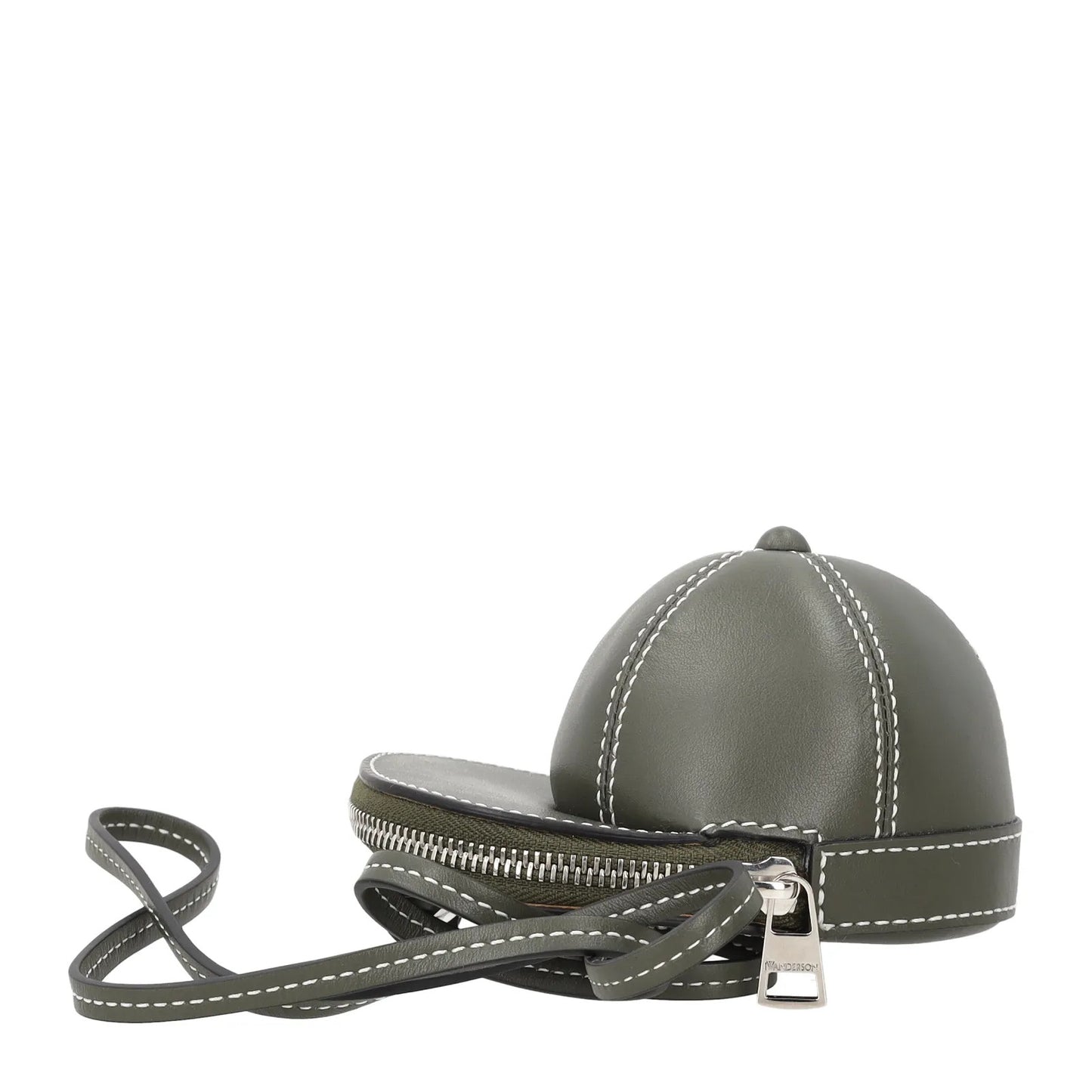 J.W. ANDERSON Womens Nano Cap Crossbody Bag Leather Army Green Size S RRP 295 — View 4