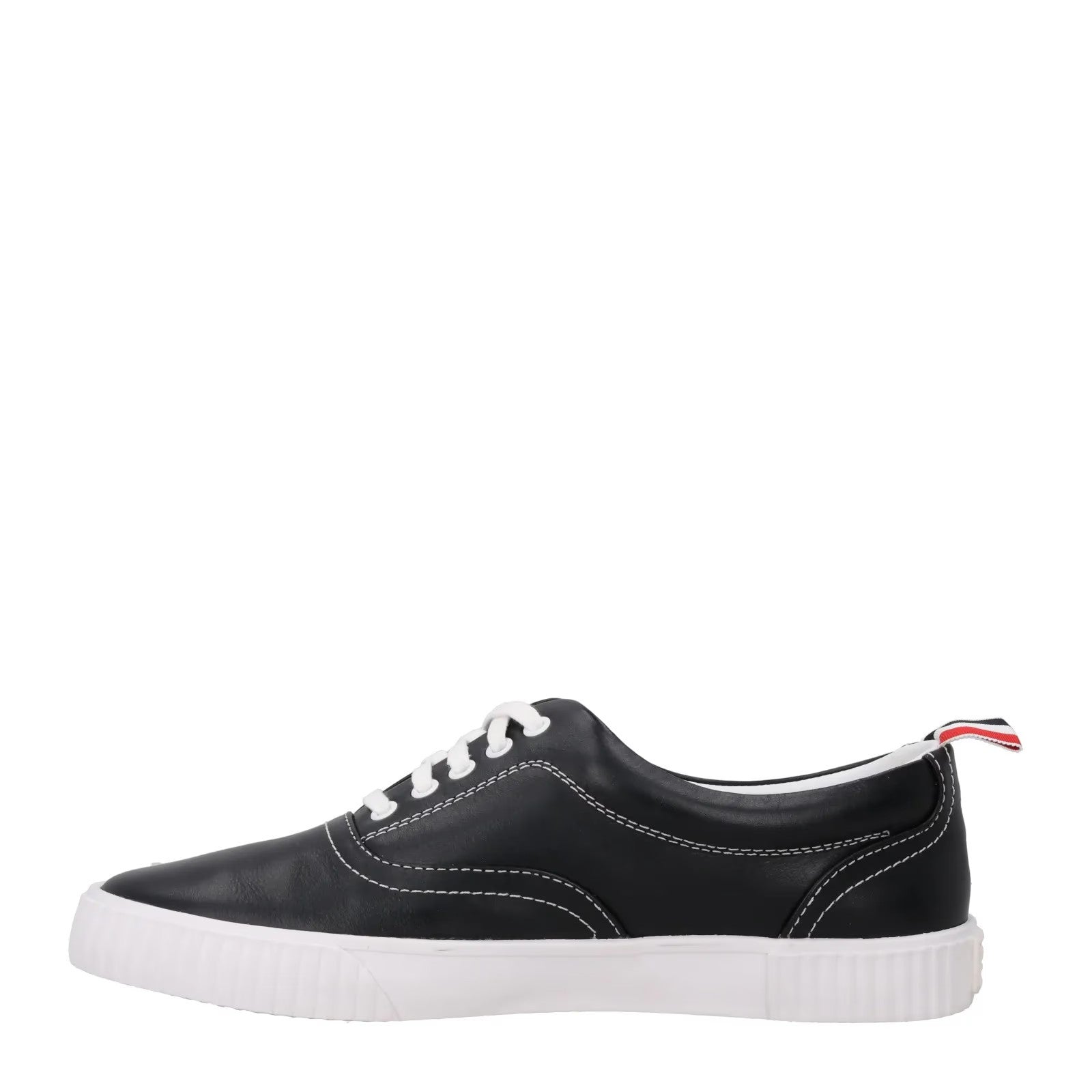 THOM BROWNE Mens Heritage Trainer Rubber Sole Vitello Calf Leather UK10 RRP 630 — View 4