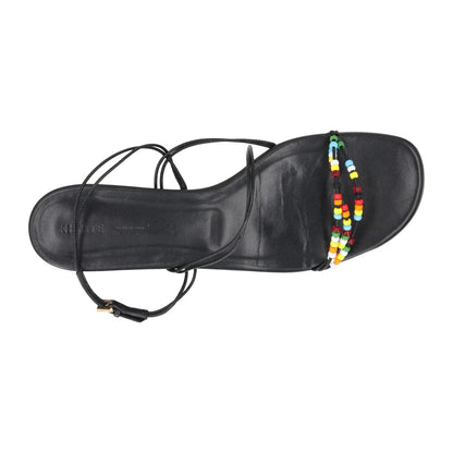 KHAITE Womens Loop Flat Sandals Black Leather Strappy Thong Buckled UK 7 RRP 595 — View 7