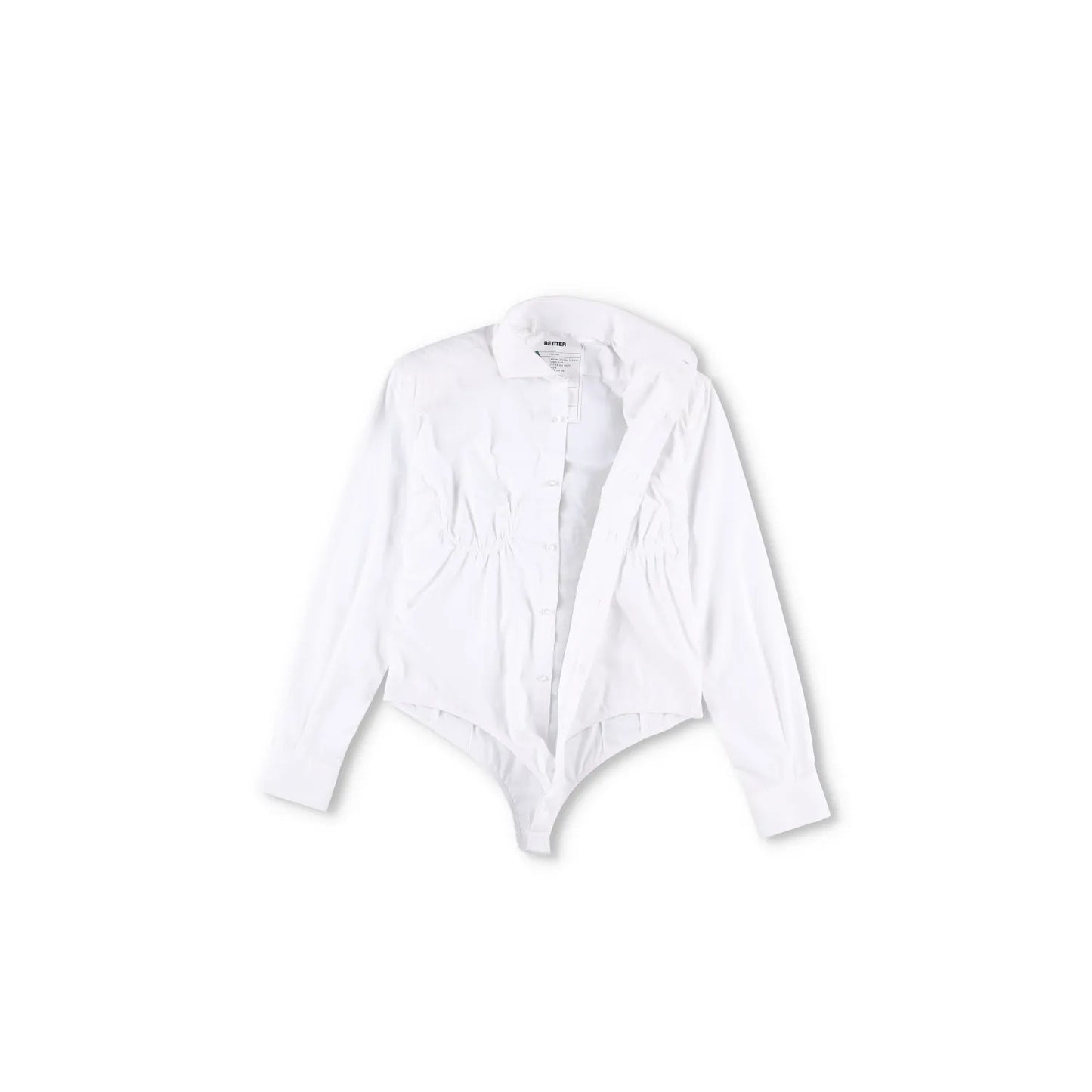 BETTTER Womens Fitted Bra Shirt White Basic Button-Up White Size S RRP 530 — View 6