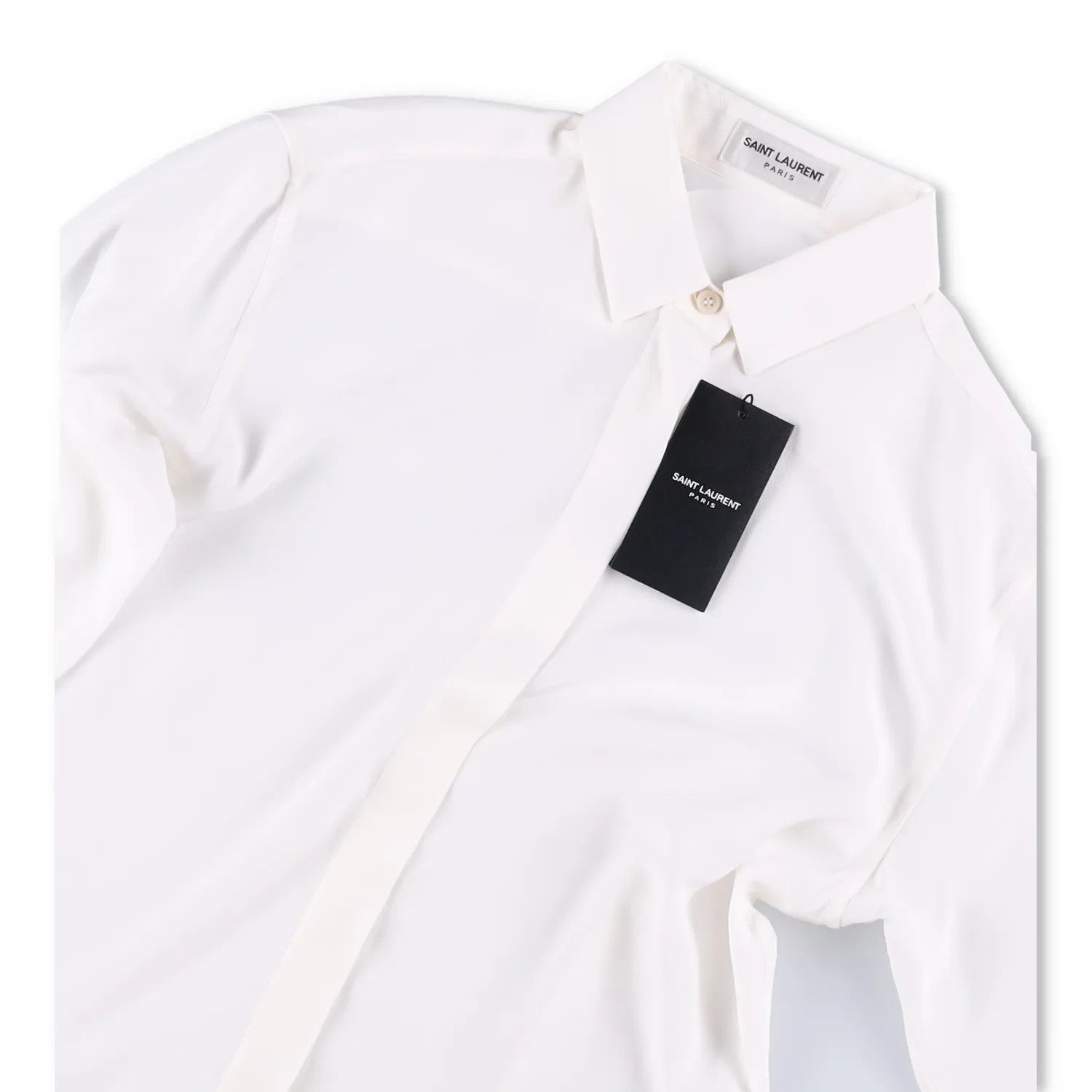 SAINT LAURENT Womens Blouse Long Sleeve Relaxed Fit White Size 36 RRP 660 — View 6
