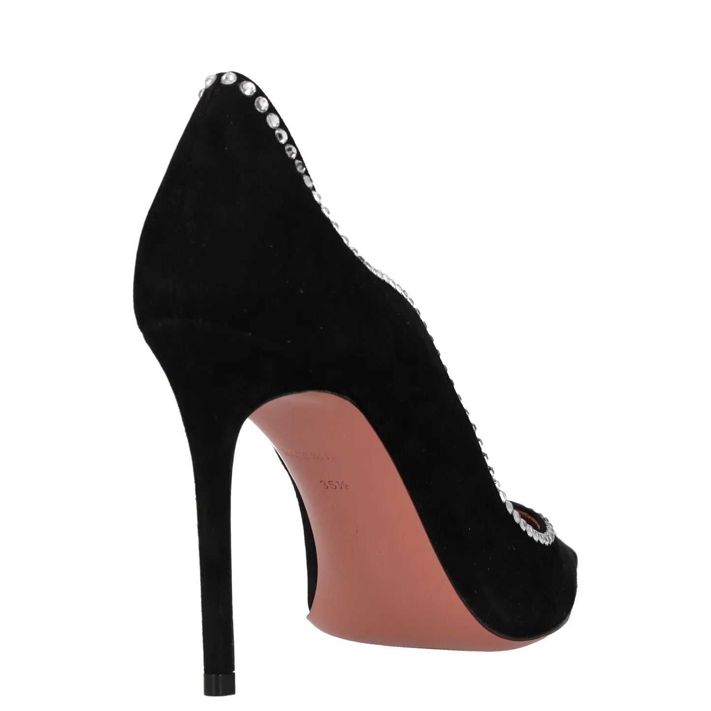 AMINA MUADDI Womens Court Heels Black Leather Rhinestone Stiletto UK 3 RRP 600 — View 6