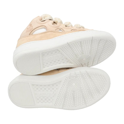 LANVIN Womens Curb Sneaker Beige Leather Low Top Trainers Lace Up UK 2 RRP 720 — View 9
