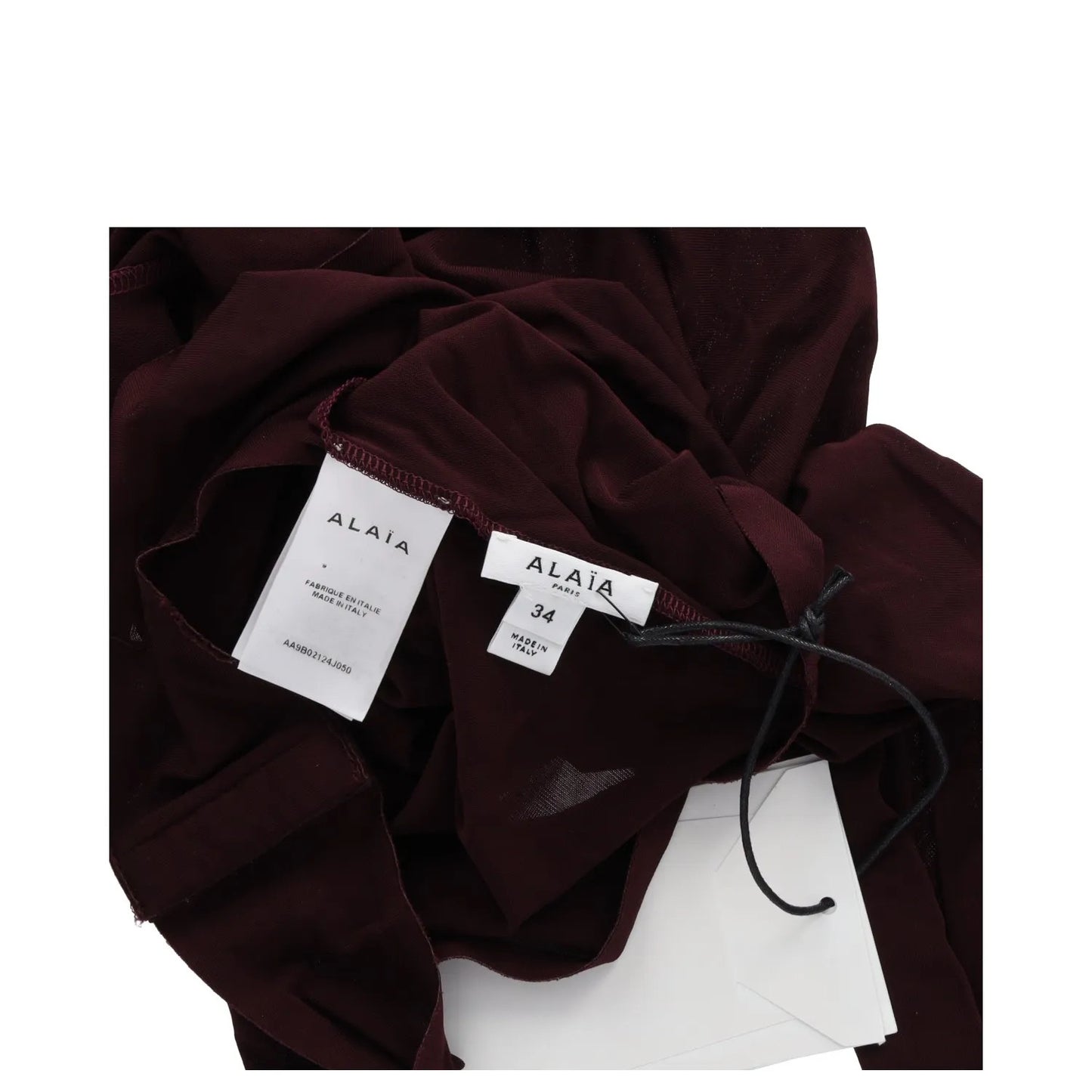 ALAIA Womens Allinone Bodysuit Long Sleeve Fitted Jersey Burgundy 34 RRP 790 — View 4