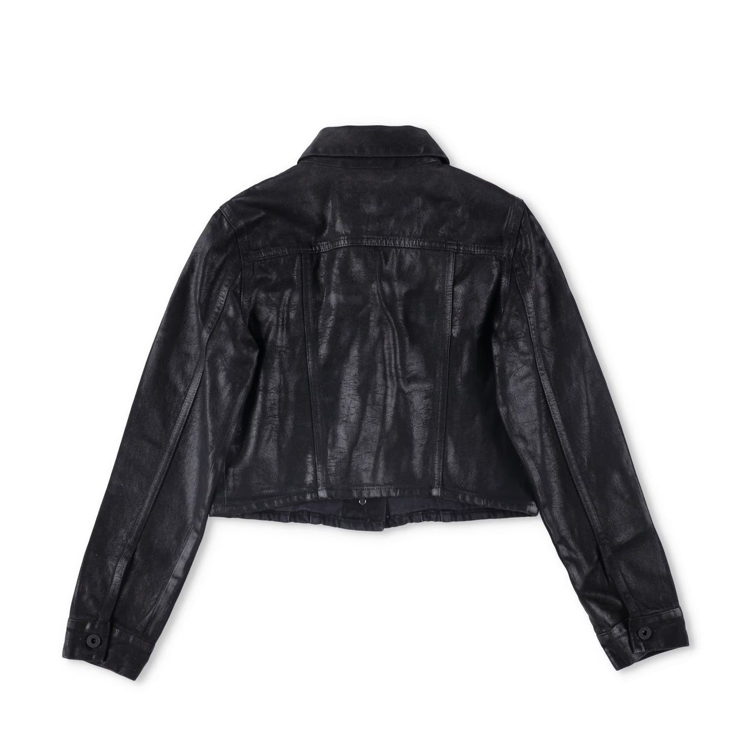 OFF-WHITE Womens Cropped Jacket Black Cotton Button Closure Size 38 RRP 850 — View 14