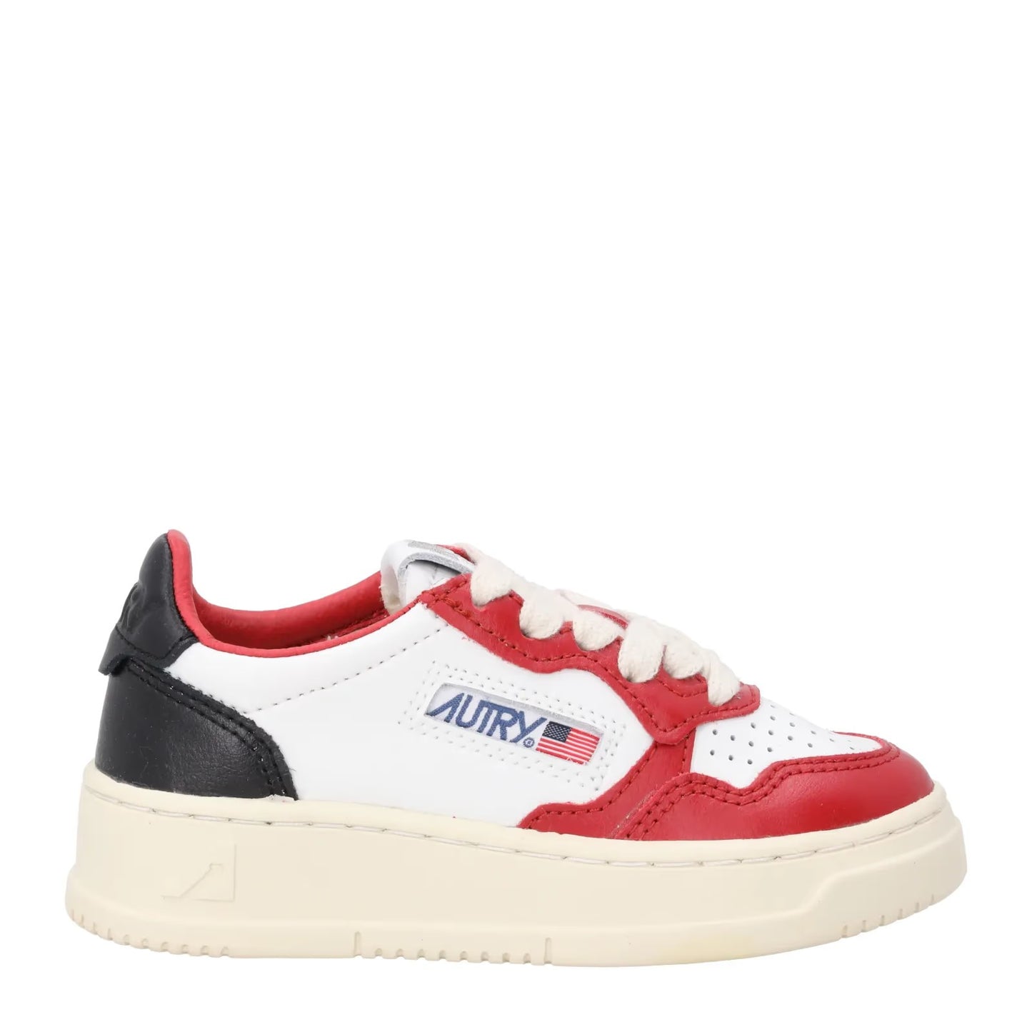 AUTRY Unisex Kids Medalist Trainers Leather Low Top White Red EU 34 RRP 165