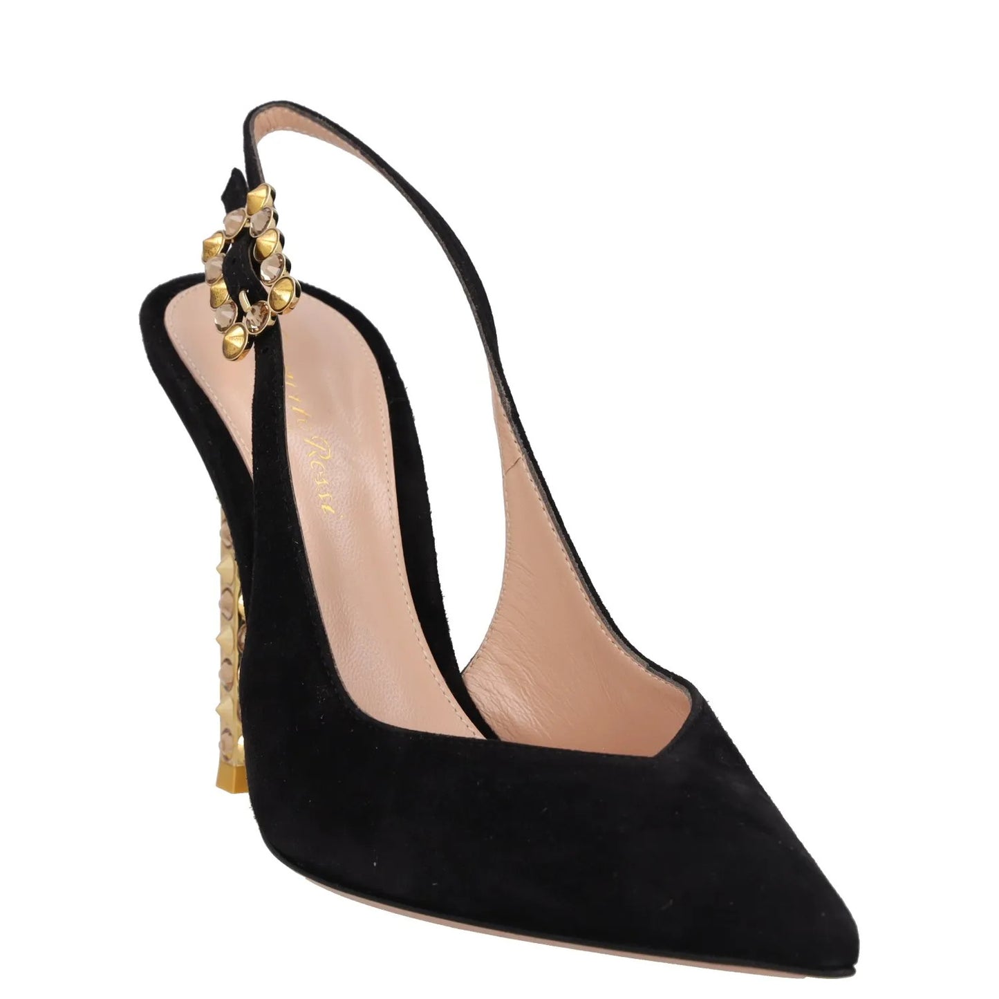 GIANVITO ROSSI Womens 105 High Heel Point Toe Slingback Pumps Black UK4 RRP 1095 — View 2