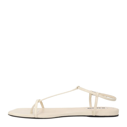 JIL SANDER Womens Thong Sandals Leather Square Toe White UK 7 RRP 667.9 — View 8