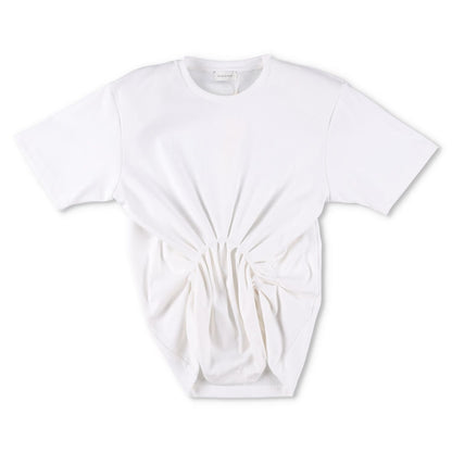 MAGDA BUTRYM Womens Re25 T-Shirt 01 Ruffle Short Sleeve Crop White 34 RRP 330
