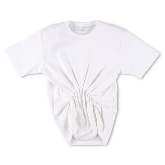MAGDA BUTRYM Womens Re25 T-Shirt 01 Ruffle Short Sleeve Crop White 34 RRP 330