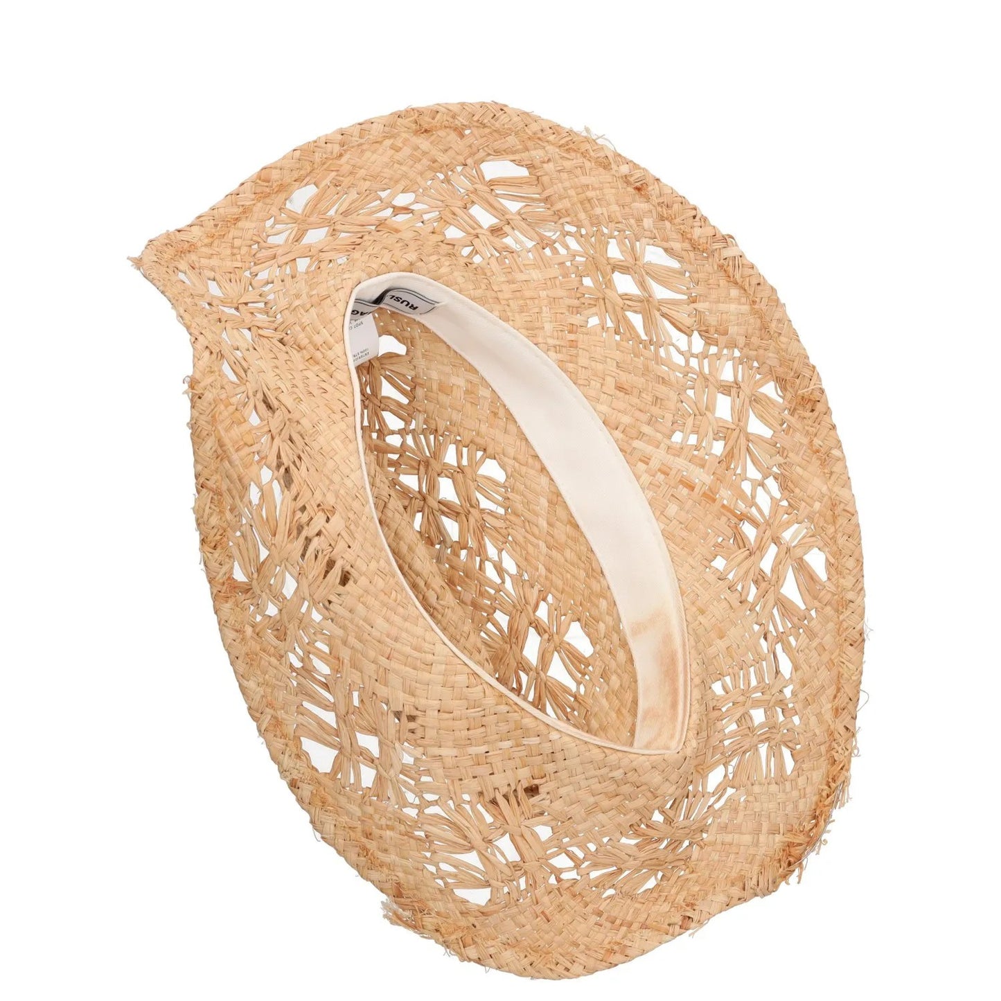 RUSLAN BAGINSKIY Womens Monogramme Embelished Cowboy Hat Straw Beige M RRP 295 — View 5