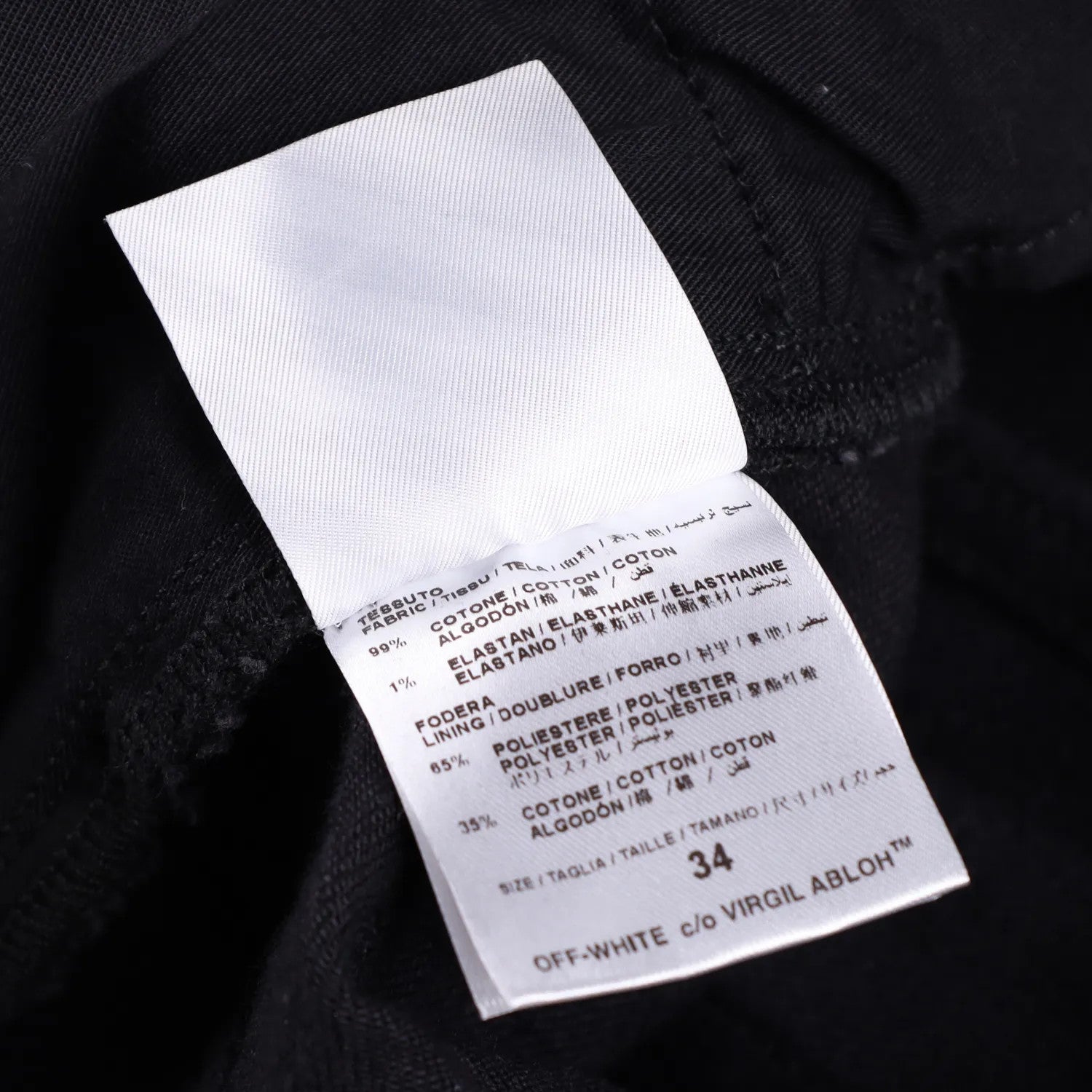 Off-White Mens Jeans Cotton Blend Straight Leg Black Denim Dark Size 34 RRP 450 — View 9