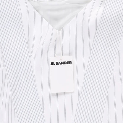 JIL SANDER Womens Dress Silk Blend Mini White Striped Sleeveless Size 38 RRP 350 — View 7