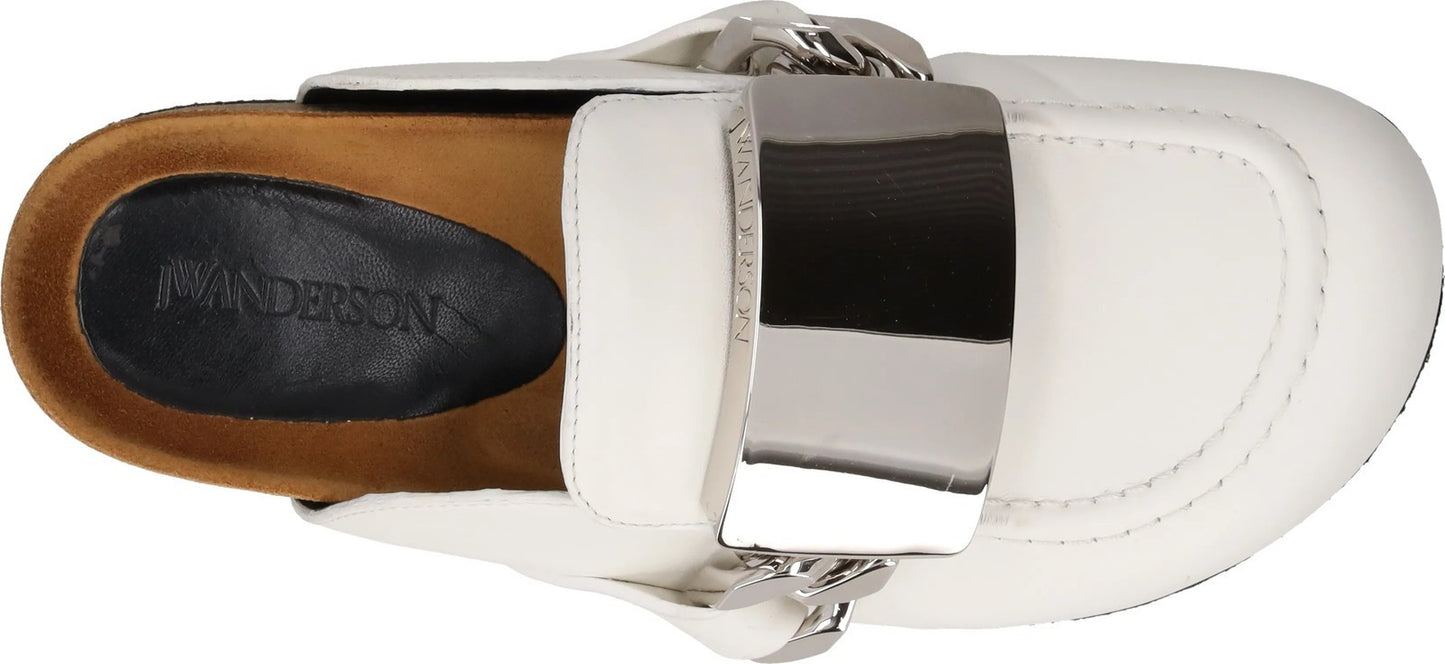 J.W. ANDERSON Womens Anderson Gourmet Loafer Tag Chain Leather White UK4 RRP 495 — View 7