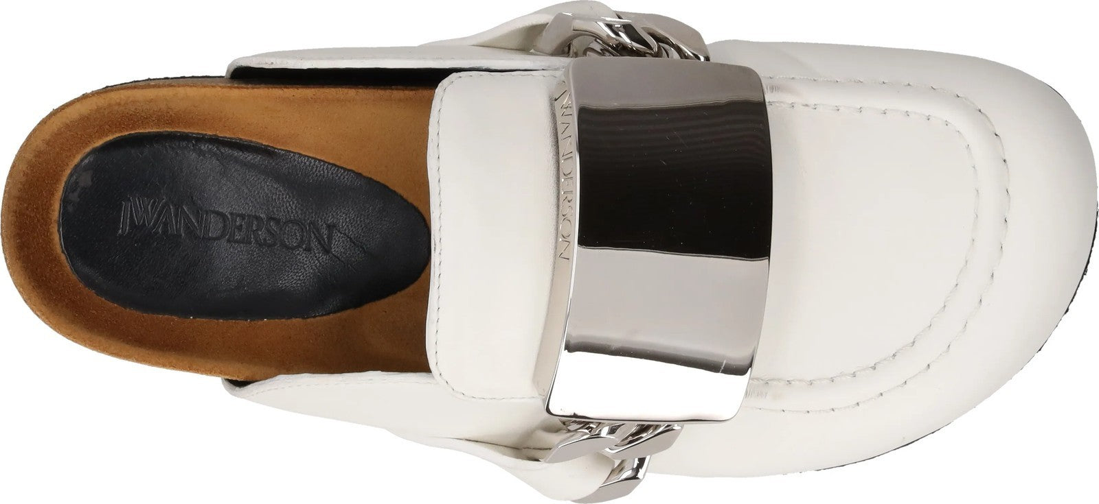 J.W. ANDERSON Womens Anderson Gourmet Loafer Tag Chain Leather White UK4 RRP 495 — View 7