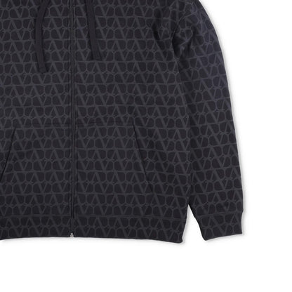 VALENTINO Mens Jersey Felpa Sweatshirt Full Zip Hooded Black Size L RRP 1550 — View 4