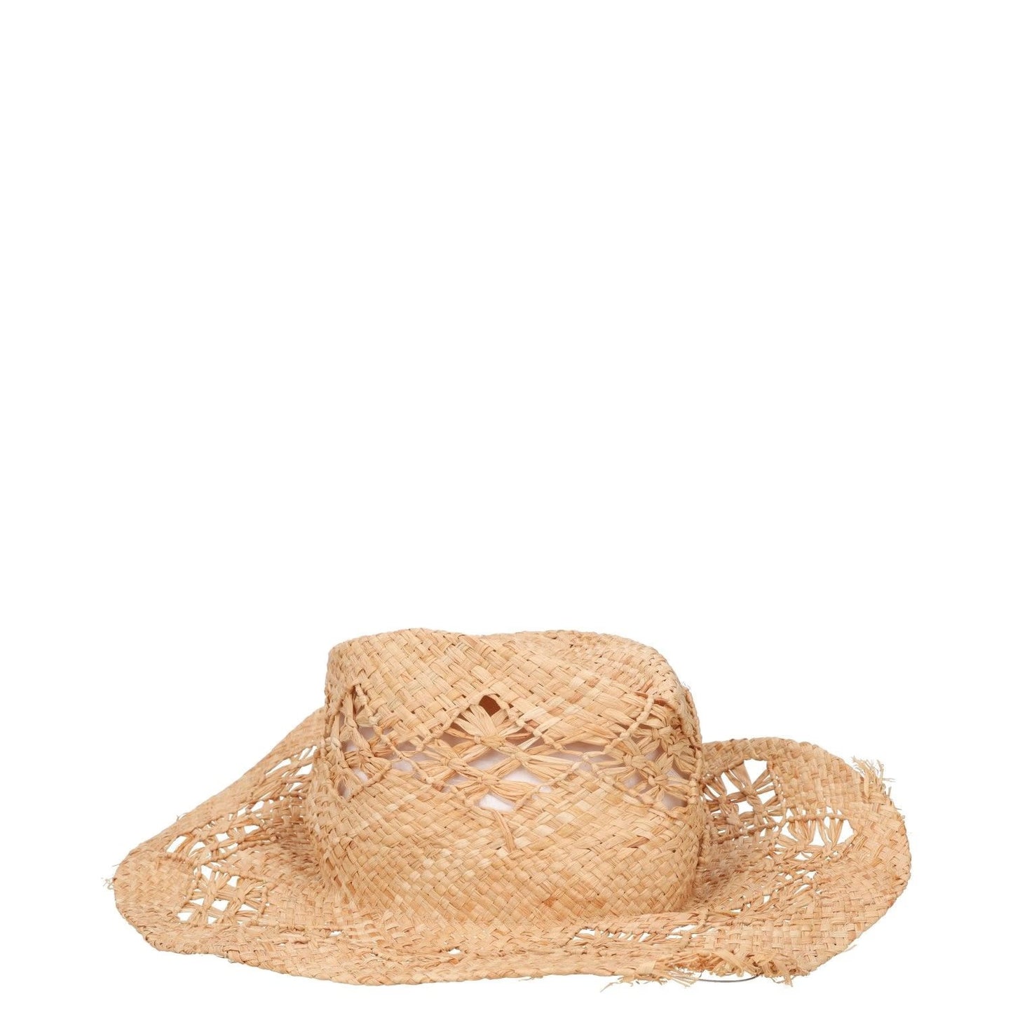 RUSLAN BAGINSKIY Womens Monogramme Embelished Cowboy Hat Straw Beige M RRP 295