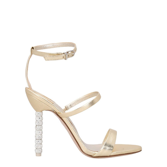 SOPHIA WEBSTER Womens Rosalind Crystal Sandals Leather Gold Heeled UK8.5 RRP 500