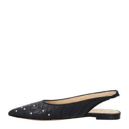 CHARLOTTE OLYMPIA Womens Nurmi Flat Leather Flats Ballerinas Black EU 37 RRP565 — View 4