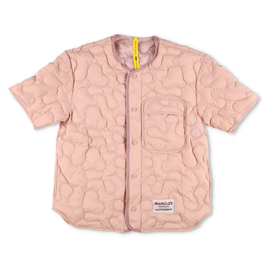MONCLER GENIUS X Salehe Bembury Womens Shirt Jacket Quilted Crop Pink 46 RRP 735