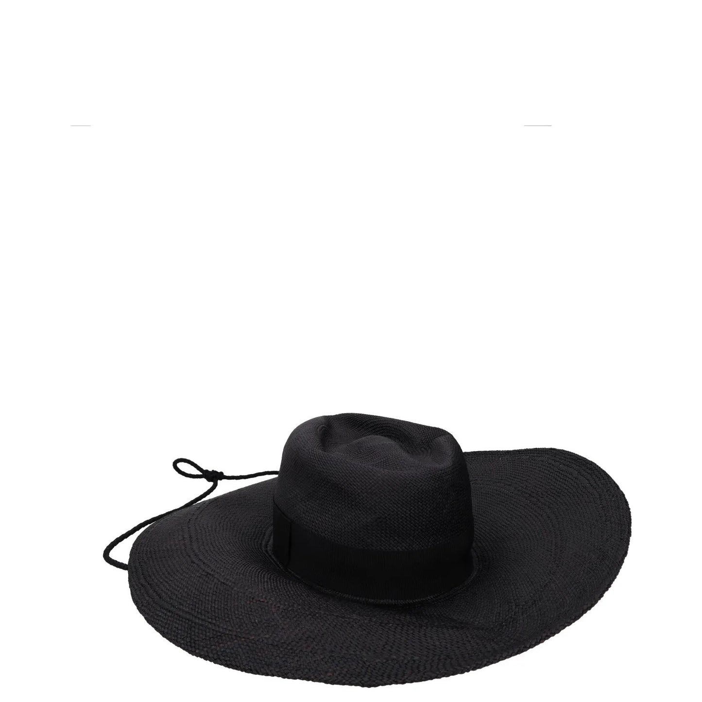 RUSLAN BAGINSKIY Womens Wide Brim Straw Fedora Hat Black Size M RRP 520 — View 4