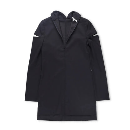 HELMUT LANG Womens Dress Black Long Sleeve High Neck Cold Shoulder Size 8 RRP500 — View 9