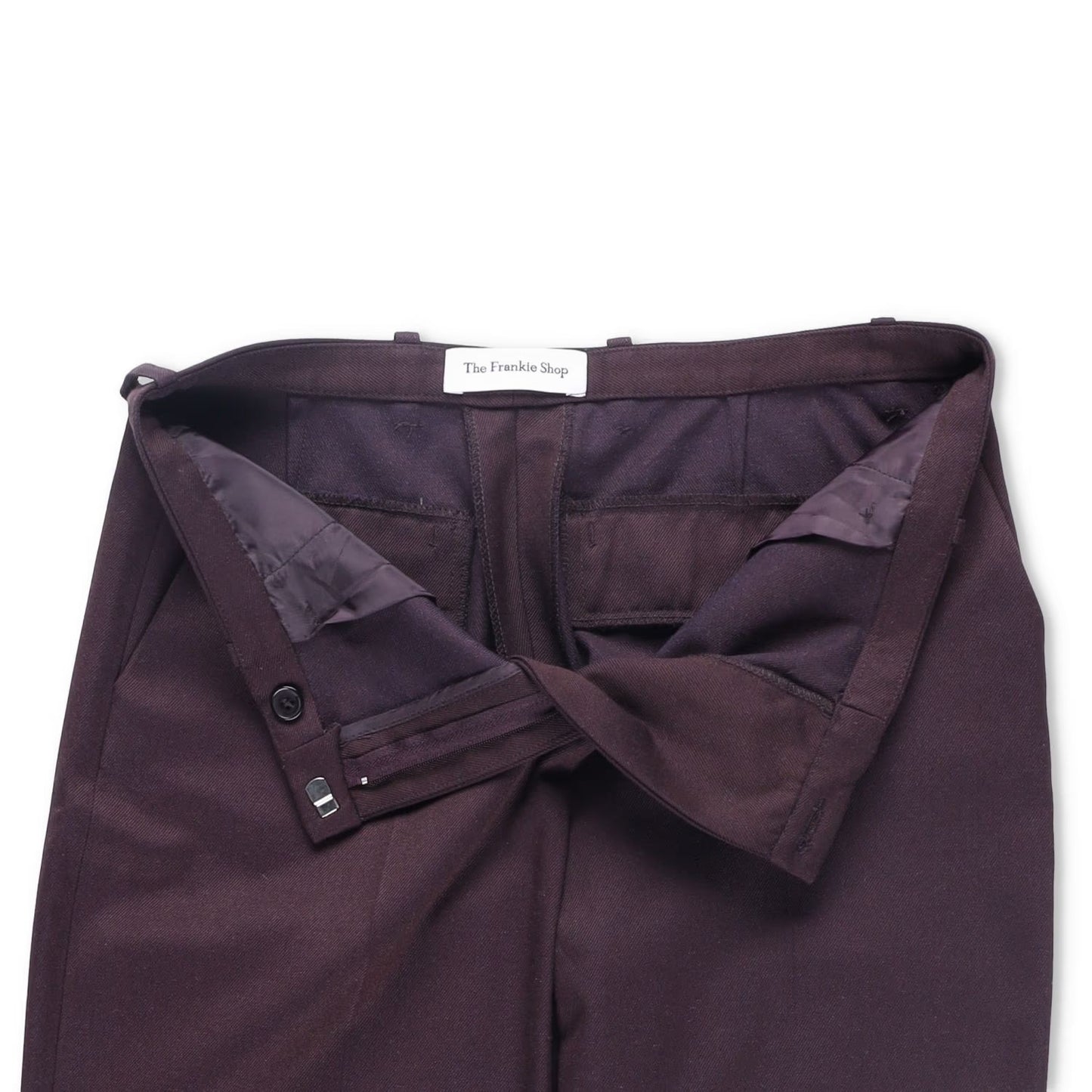 FRANKIE SHOP Womens Lyra Flared Pants Purple Flat Front Zipped Size S RRP 212.1 — View 7