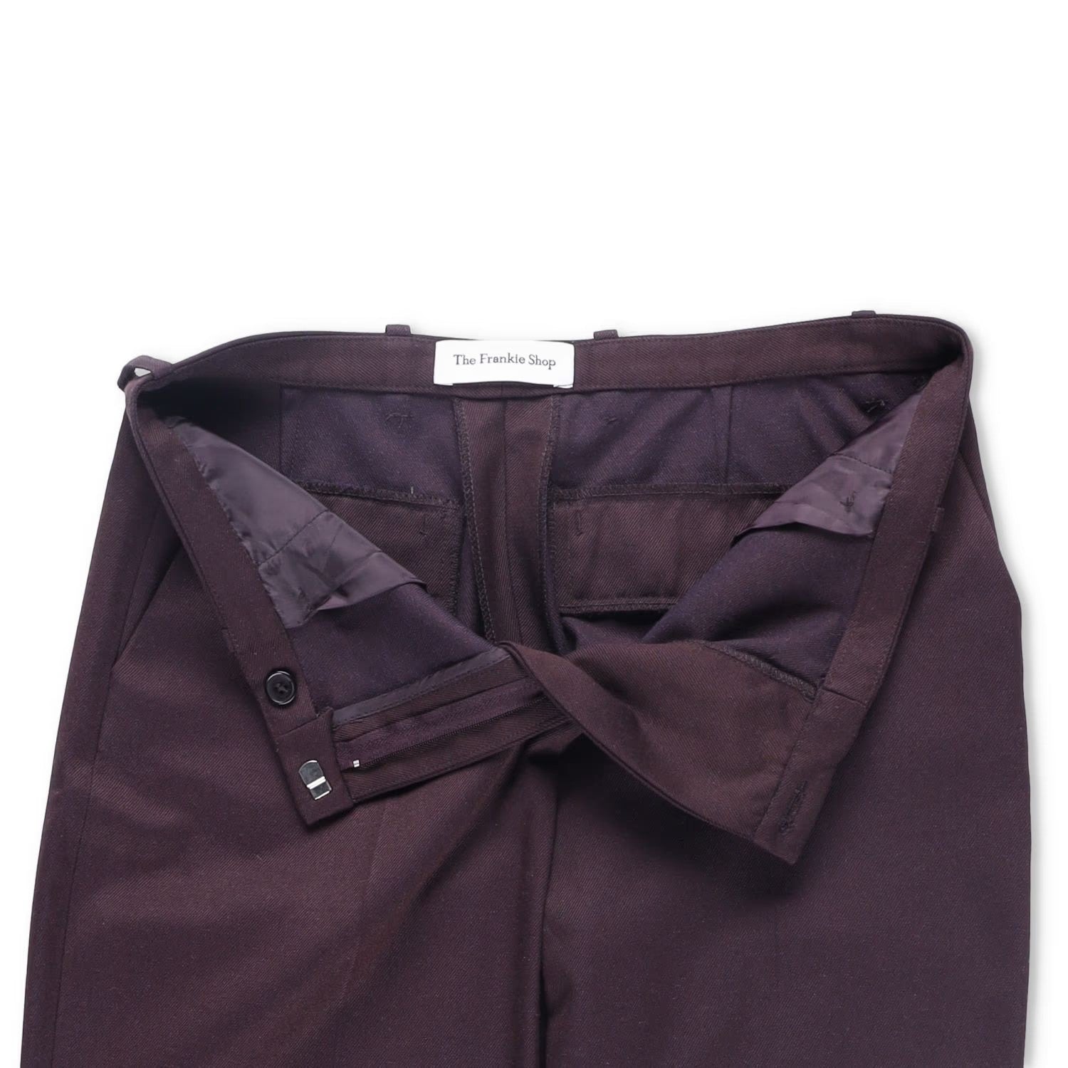 FRANKIE SHOP Womens Lyra Flared Pants Purple Flat Front Zipped Size S RRP 212.1 — View 7